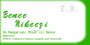 bence mikeczi business card